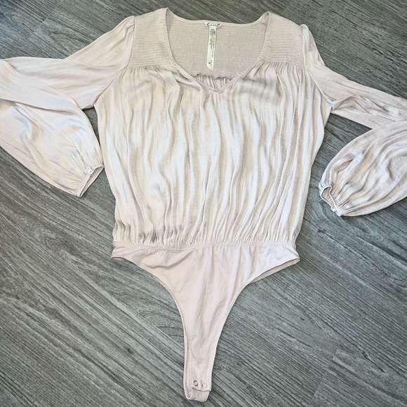 Free People Tops - Intimately by Free People Cream Satin Bodysuit